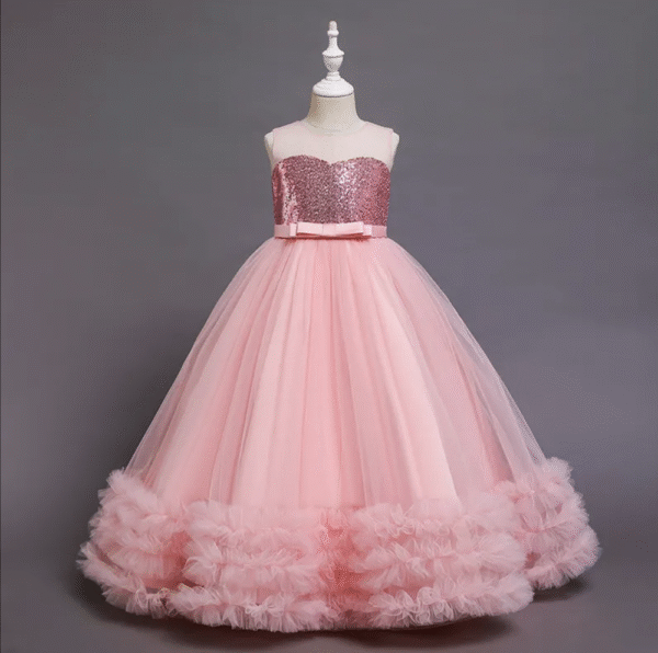 Children Party Dress Wedding Dresses Flower Girls Ball Gown Puffy Long Frock