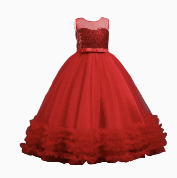 Children Party Dress Wedding Dresses Flower Girls Ball Gown Puffy Long Frock
