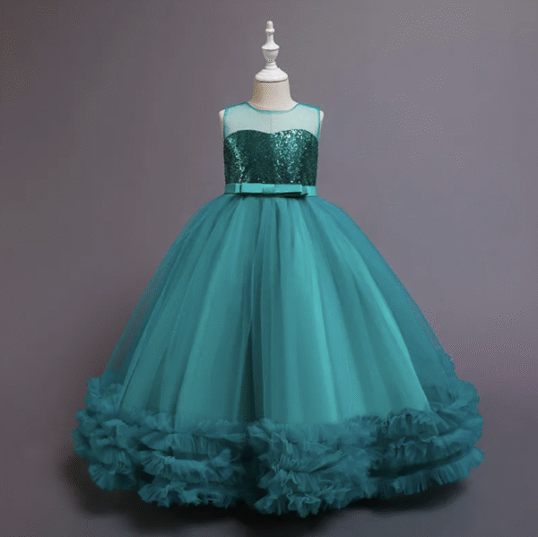 Children Party Dress Wedding Dresses Flower Girls Ball Gown Puffy Long Frock