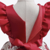V Neck Fly Sleeve Dress Kids Evening Party Dress Girls