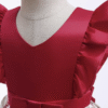 V Neck Fly Sleeve Dress Kids Evening Party Dress Girls