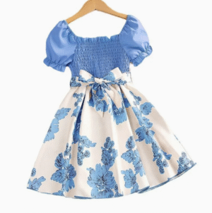 Summer Clothes Printing Flower 8 Years Girl Dress Design