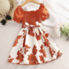 Summer Clothes Printing Flower 8 Years Girl Dress Design