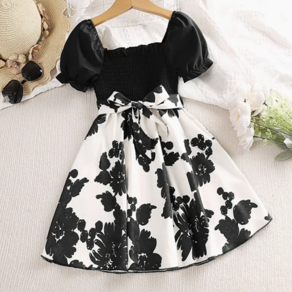 Summer Clothes Printing Flower 8 Years Girl Dress Design