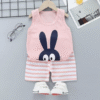 2025 Kids Summer Clothes Set Baby Boy and Girl Casual Vest + Shorts 2 Sets