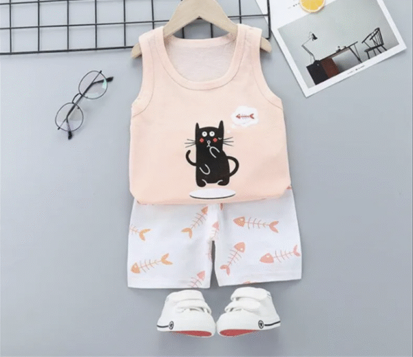 2025 Kids Summer Clothes Set Baby Boy and Girl Casual Vest + Shorts 2 Sets