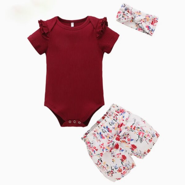 2PCS/Set Baby Girls' Cute Spring & Autumn Casual Round Neck Jumpsuit with Headband