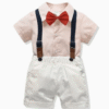 Top Baby Boy Clothing Set Summer Cotton Short Sleeve Romper Tops+Shorts+Bow Infant Boys Outfits Toddler Boy Clothes