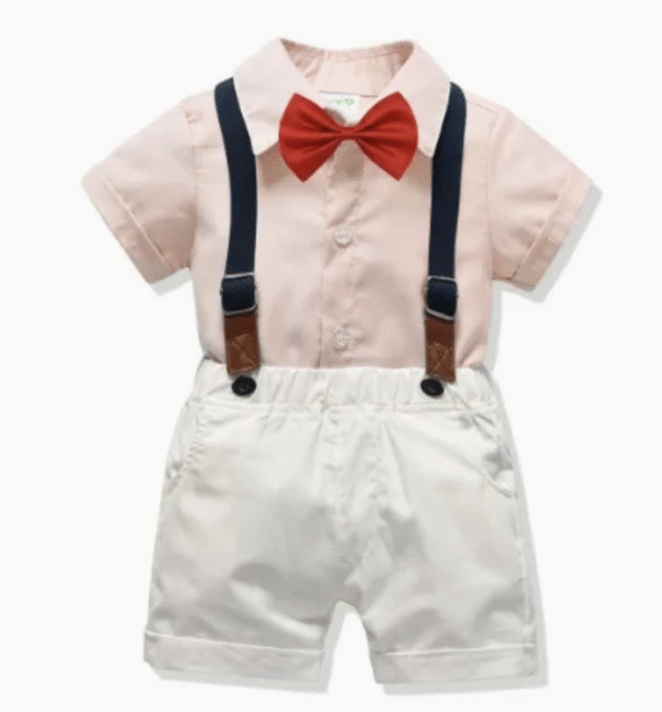 Top Baby Boy Clothing Set Summer Cotton Short Sleeve Romper Tops+Shorts+Bow Infant Boys Outfits Toddler Boy Clothes