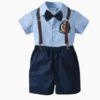 Top Baby Boy Clothing Set Summer Cotton Short Sleeve Romper Tops+Shorts+Bow Infant Boys Outfits Toddler Boy Clothes
