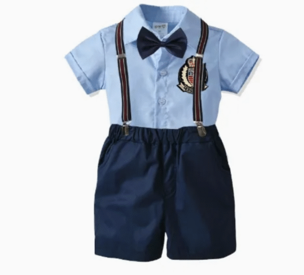 Top Baby Boy Clothing Set Summer Cotton Short Sleeve Romper Tops+Shorts+Bow Infant Boys Outfits Toddler Boy Clothes