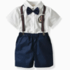 Top Baby Boy Clothing Set Summer Cotton Short Sleeve Romper Tops+Shorts+Bow Infant Boys Outfits Toddler Boy Clothes