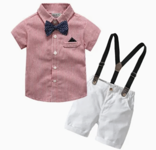 Top Baby Boy Clothing Set Summer Cotton Short Sleeve Romper Tops+Shorts+Bow Infant Boys Outfits Toddler Boy Clothes