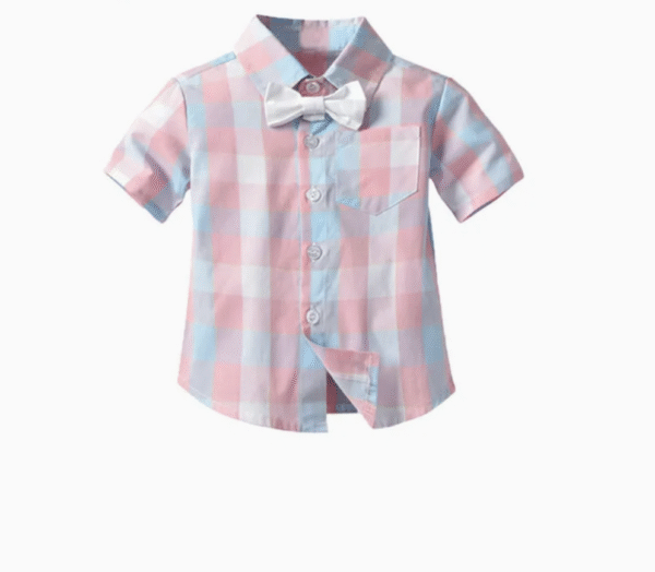 Baby Clothing Sets Boys Plaid T Shirt+Suspenders Shorts 2PCS Clothes Set Casual Children Bow Tie Summer Cotton Outfits