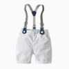 Baby Clothing Sets Boys Plaid T Shirt+Suspenders Shorts 2PCS Clothes Set Casual Children Bow Tie Summer Cotton Outfits