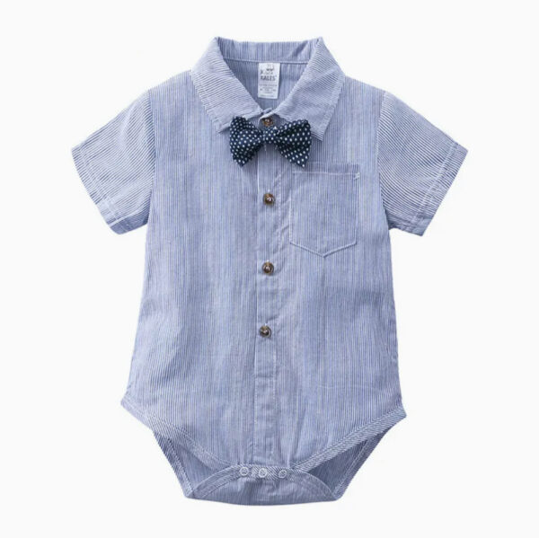 Top Baby Boy Clothing Set Summer Cotton Short Sleeve Romper Tops+Shorts+Bow Infant Boys Outfits Toddler Boy Clothes