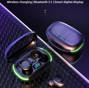 Bt 5.1 Earbuds Wireless Charging Touch Control Waterproof Stereo Headphones