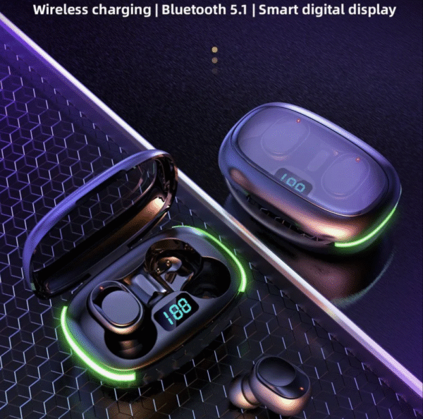 Bt 5.1 Earbuds Wireless Charging Touch Control Waterproof Stereo Headphones