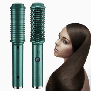 Electric Hair Straightener Brush Wireless Fast Heat Hair Style Comb Women USB Charging