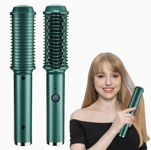 Electric Hair Straightener Brush Wireless Fast Heat Hair Style Comb Women USB Charging