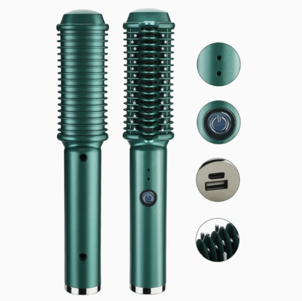 Electric Hair Straightener Brush Wireless Fast Heat Hair Style Comb Women USB Charging