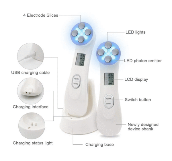 5 in 1 RF EMS Beauty Skin Care Instrument Anti Aging LED Skin Tightening Device Facial LED Photon Skin Rejuvenation Machine