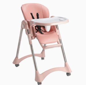 High Chair for Baby Feeding Plastic Kids Eating Dining Chair with Wheels for Children