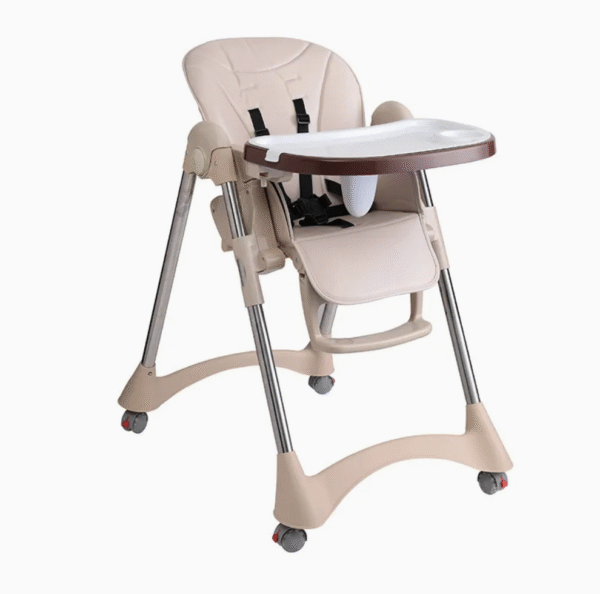 High Chair for Baby Feeding Plastic Kids Eating Dining Chair with Wheels for Children