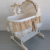 4 in 1 Deluxe Bassinet with LED Light Vibrators with Rocking Base Baby Bed