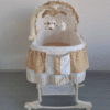 4 in 1 Deluxe Bassinet with LED Light Vibrators with Rocking Base Baby Bed