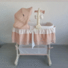 4 in 1 Deluxe Bassinet with LED Light Vibrators with Rocking Base Baby Bed