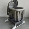 4 in 1 Deluxe Bassinet with LED Light Vibrators with Rocking Base Baby Bed