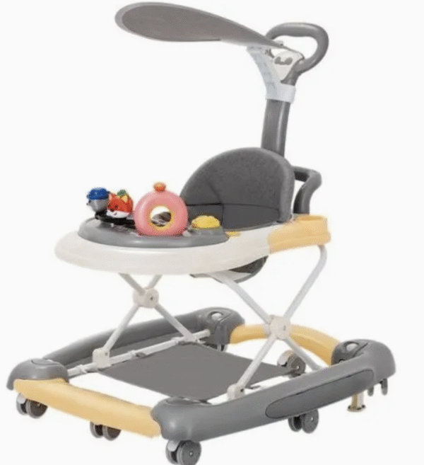 2025 with Push Handle and Canopy with Musical Toy Tray Baby Walker