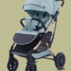 Aluminum Baby Stroller with Upper and Lower Armrests with PU Sewn Handles Extra Large Storage Basket
