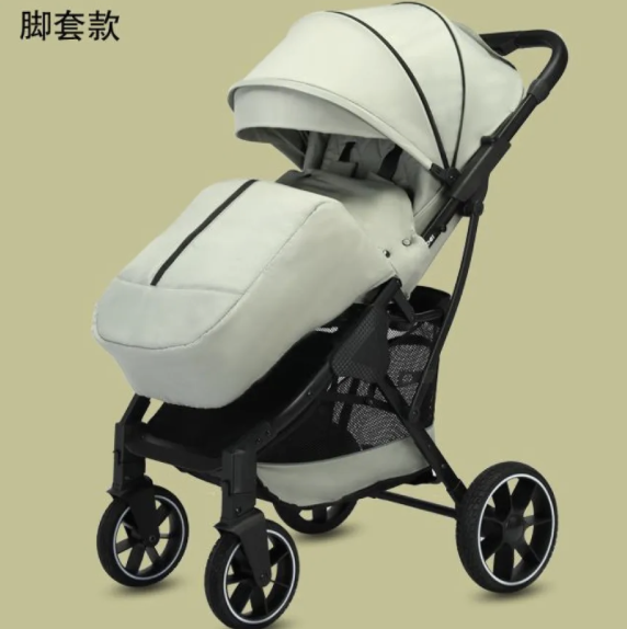 Aluminum Baby Stroller with Upper and Lower Armrests with PU Sewn Handles Extra Large Storage Basket