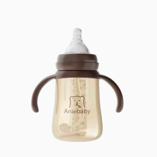 240ml/300ml Cartoon Pattern Baby Bottle Wide Diameter Anti-Colic Plastic Newborns Nursing Bottle
