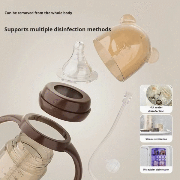 240ml/300ml Cartoon Pattern Baby Bottle Wide Diameter Anti-Colic Plastic Newborns Nursing Bottle