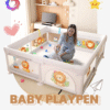 Baby Playpen Fence 71" X 59" Foldable Toddler Play Yard with Gate