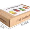 Wooden Fruit Sorting & Stacking Rings Educational STEM Toys for Toddlers and Kids Preschool Color Recognition Shape Sorter