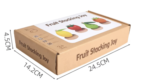 Wooden Fruit Sorting & Stacking Rings Educational STEM Toys for Toddlers and Kids Preschool Color Recognition Shape Sorter