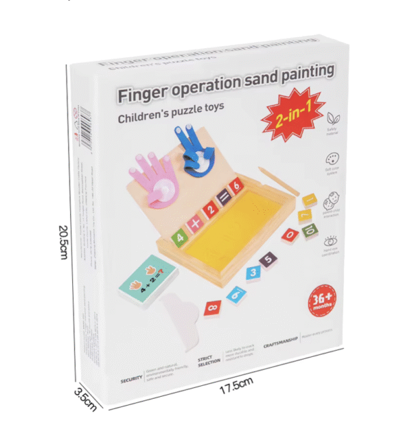 2 in 1 Montessori Finger Counting Math Teaching Aids Sand Painting Drawing Toys Educational Toys for Children Wooden Toys