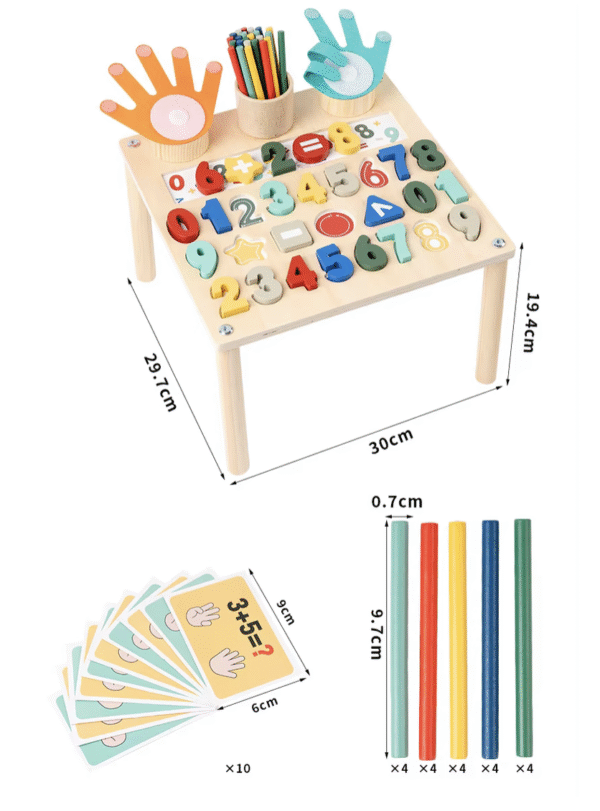 Qiaike Montessori Multi-Functional Wooden Activity Board Educational Toy for Alphabet Cognitive Math Learning Toys