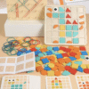 Montessori Toy 2 in 1 Rubber Band Nail Board Mosaic Puzzles Building Blocks Puzzle Game Wooden STEM Education Toy for Kids