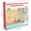 Montessori Toy 2 in 1 Rubber Band Nail Board Mosaic Puzzles Building Blocks Puzzle Game Wooden STEM Education Toy for Kids