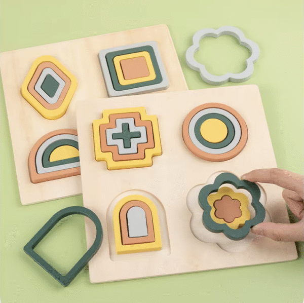 Montessori-Inspired Early Education Wooden 3D Creative Shape Puzzle Toys Kids Wooden Puzzle Board Toddler Puzzles