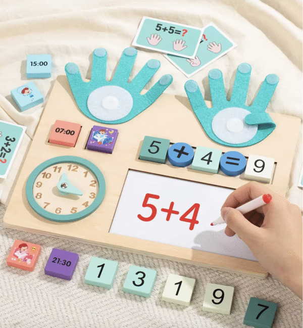 New Montessori Toys Educational Wooden Clock Finger Counting Educational Toys Math Teaching Aids Mathematics Learning Toy
