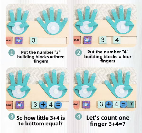 New Montessori Toys Educational Wooden Clock Finger Counting Educational Toys Math Teaching Aids Mathematics Learning Toy