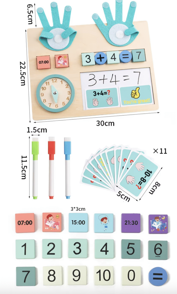 New Montessori Toys Educational Wooden Clock Finger Counting Educational Toys Math Teaching Aids Mathematics Learning Toy