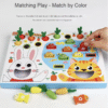 Kids Products Wood Cartoon Fishing and Pulling Radish Game Toy Color Cognition Card Montessori Educational Toy for Children