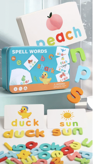 New Alphabet ABC Learning Educational Toys Wooden Puzzle Flash Cards Preschool Activity Letter Spelling Game for Kids Toddlers